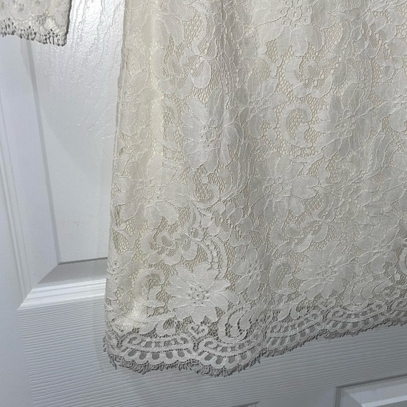 💰3 For $25 💰Armani Exchange Off White Lace Mini Dress SZ 0​​ - Picture 3 of 9